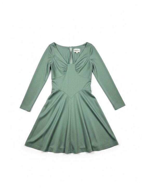 Vintage Dresses & Skirts - Leonard Sunshine Vintage 70s Slip Dress 12 Sage Green Hong Kong